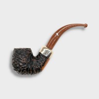 Peterson Derry Rustic 221 Nickel Mounted 9mm Filter Coffee Fishtail Pipe (PE3144)