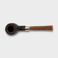 Peterson Derry Rustic 606 Nickel Mounted 9mm Filter Fishtail Pipe (PE3159)