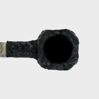 Peterson Dracula 444 Rusticated Ebony Nickel Mounted Fishtail Pipe (PE3188)