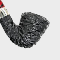 Peterson Dracula B10 Rusticated Ebony Nickel Mounted Fishtail Pipe (PE3189)