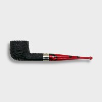 Peterson Dracula 608 Rusticated Ebony Nickel Mounted Fishtail Pipe (PE3222)