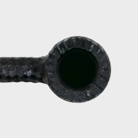 Peterson Dracula 608 Rusticated Ebony Nickel Mounted Fishtail Pipe (PE3222)