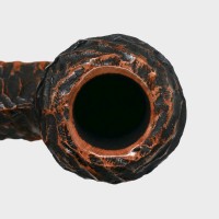 Peterson Derry Rustic 80s Nickel Mounted 9mm Filter Fishtail Pipe (PE3256)