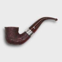 Peterson Irish Harp 05 Sandblast Cumberland Bent Silver Mounted Fishtail Pipe (PE3294)