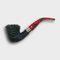 Peterson Dracula B10 Rusticated Ebony Nickel Mounted Fishtail Pipe (PE3308)