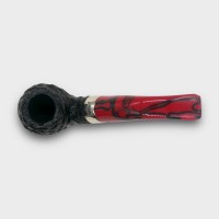 Peterson Dracula 03 Rusticated Ebony Nickel Mounted Fishtail Pipe (PE3330)