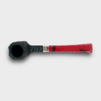 Peterson Dracula 444 Rusticated Ebony Nickel Mounted Fishtail Pipe (PE3337)