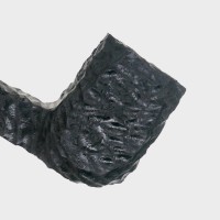 Peterson Dracula 444 Rusticated Ebony Nickel Mounted Fishtail Pipe (PE3337)
