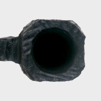 Peterson Dracula 444 Rusticated Ebony Nickel Mounted Fishtail Pipe (PE3337)