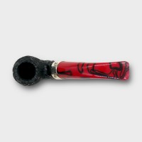 Peterson Dracula 230 Rusticated Ebony Nickel Mounted Fishtail Pipe (PE3370)