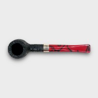 Peterson Dracula 608 Rusticated Ebony Nickel Mounted Fishtail Pipe (PE3374)