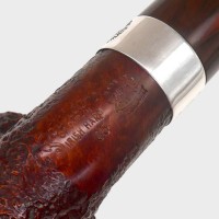 Peterson Irish Harp 05 Sandblast Cumberland Bent Silver Mounted Fishtail Pipe (PE3378)