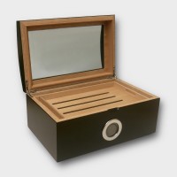 Portofino Cigar Humidor - Dome Style Glass Top - 100 Cigars Capacity