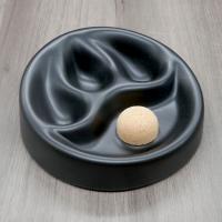 Chacom Ceramic Three Rest Pipe Ashtray & Cork Knocker - Matt Black