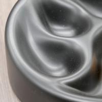 Chacom Ceramic Three Rest Pipe Ashtray & Cork Knocker - Matt Black