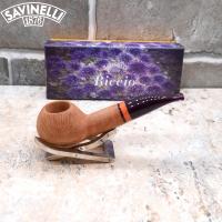 Savinelli Riccio 321 Natural Rustic Half Bent Author 6mm Filter Fishtail Pipe (SAV535) (End of Line)