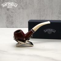 Savinelli Avorio 626 Smooth Burgundy 6mm Filter Fishtail Pipe (SAV1275) (End of Line)
