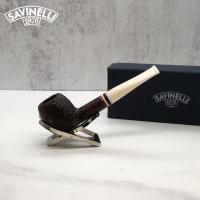Savinelli Avorio 207 Rustic Brown 6mm Filter Fishtail Pipe (SAV1279) (End of Line)