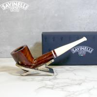 Savinelli Avorio 409 Smooth Burgundy 6mm Filter Fishtail Pipe (SAV1326) (End of Line)