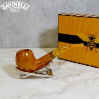 Savinelli Miele 636 Smooth KS Bent Honey 6mm Filter Fishtail Pipe (SAV1390) (End of Line)