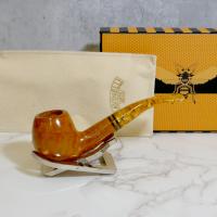 Savinelli Miele 636 Smooth KS Bent Honey 6mm Filter Fishtail Pipe (SAV1390) (End of Line)