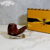 Savinelli Miele 670 Brownblast Bent Honey 6mm Filter Fishtail Pipe (SAV1392) (End of Line)
