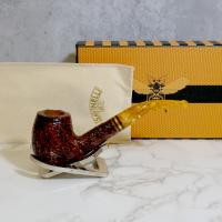 Savinelli Miele 670 Brownblast Bent Honey 6mm Filter Fishtail Pipe (SAV1392) (End of Line)