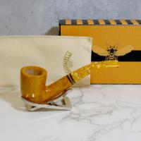 Savinelli Miele 611 Smooth Bent Honey 6mm Filter Fishtail Pipe (SAV1396) (End of Line)