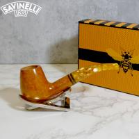 Savinelli Miele 628 Smooth Bent Honey 9mm Filter Fishtail Pipe (SAV1399) (End of Line)