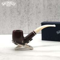 Savinelli Avorio 606 Smooth Burgundy 6mm Filter Fishtail Pipe (SAV1411) (End of Line)