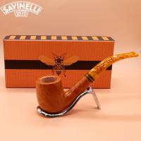 Savinelli Miele 606 Smooth KS Bent Honey 9mm Filter Fishtail Pipe (SAV1762)