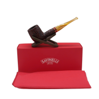 Savinelli St Nicholas 2024 106 Rustic 6mm Filter Fishtail Pipe (SAV1829)