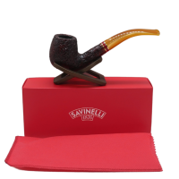Savinelli St Nicholas 2024 602 Rustic 6mm Filter Fishtail Pipe (SAV1841)