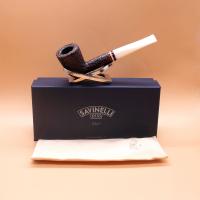 Savinelli Avorio 409 Rustic Brown 9mm Filter Fishtail Pipe (SAV1916) (End of Line)