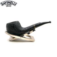 Savinelli Lollo Sandblasted Black 01 6mm Filter Fishtail Pipe (SAV2020)