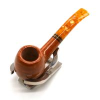 Savinelli Miele 626 Smooth Bent Honey 6mm Filter Fishtail Pipe (SAV2023)