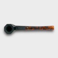 Savinelli Ottagono Sandblast Black Straight 6mm Filter Fishtail Pipe (SAV2136)