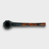 Savinelli Ottagono Sandblast Black Straight 6mm Filter Fishtail Pipe (SAV2137)