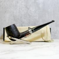Stanwell Sterling Black Sandblast 03 Silver Mounted Fishtail Pipe (ST149) - END OF LINE