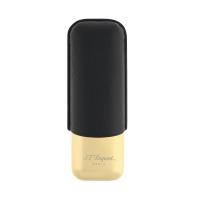 ST Dupont Cigar Case - Black & Gold - Holds 2 Cigars