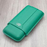 VSB London Three Finger British Racing Green Leather Cigar Case
