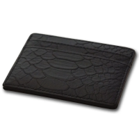 VSB London Crocodile Skin Black Leather Card Holder