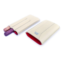VSB London Three Finger Ivory Leather Cigar Case