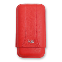 VSB London Three Finger Red Leather Cigar Case