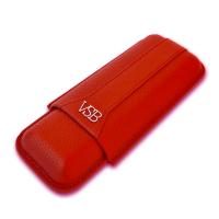 VSB London Two Finger Red Leather Cigar Case