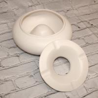 Ceramic Cigar Ashtray - Handmade By Val Pottery - White - Large Ceramic Cigar Ashtray - Handmade By Val Pottery - White - Large