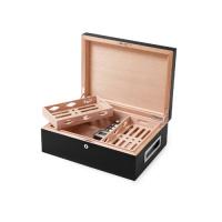 Villa Spa Cigar Humidor - up to 200 Cigar Capacity - Black