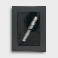 Pewter Cigar Lapel Pin with Engraveable Shield - Dark