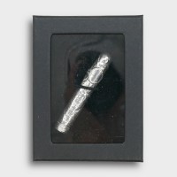 Pewter Cigar Lapel Pin with Engraveable Shield - Light