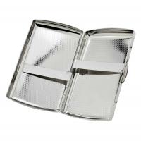 Double Sided Brush Chrome Cigarette Case - Fits Up To 12 Kingsize Cigarettes